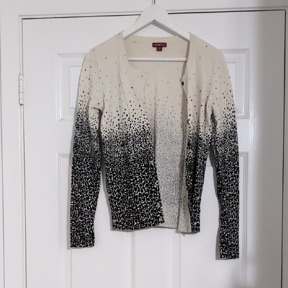 Merona Cream and Black Cardigan